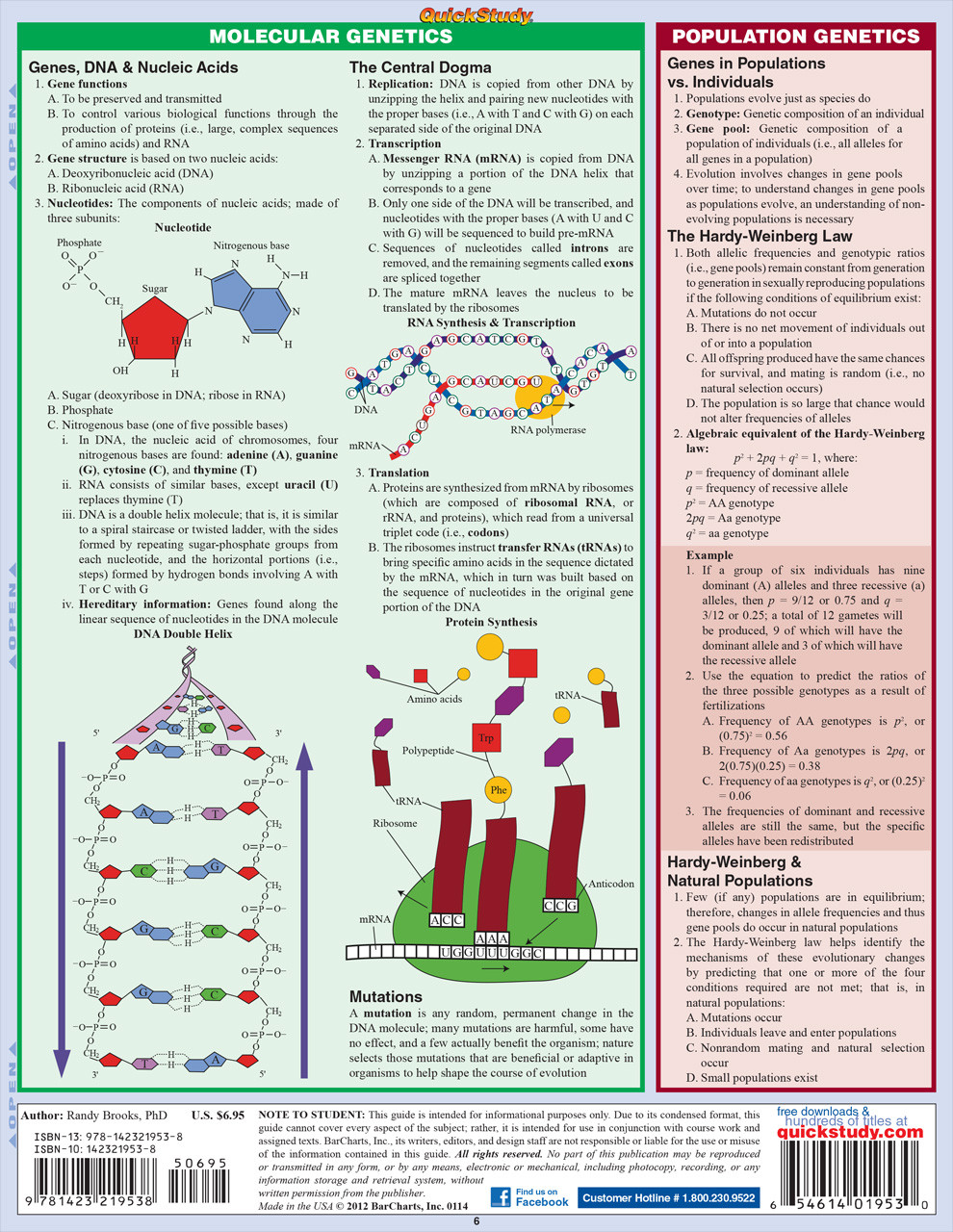 QuickStudy Biology Laminated Study Guide (9781423219538)