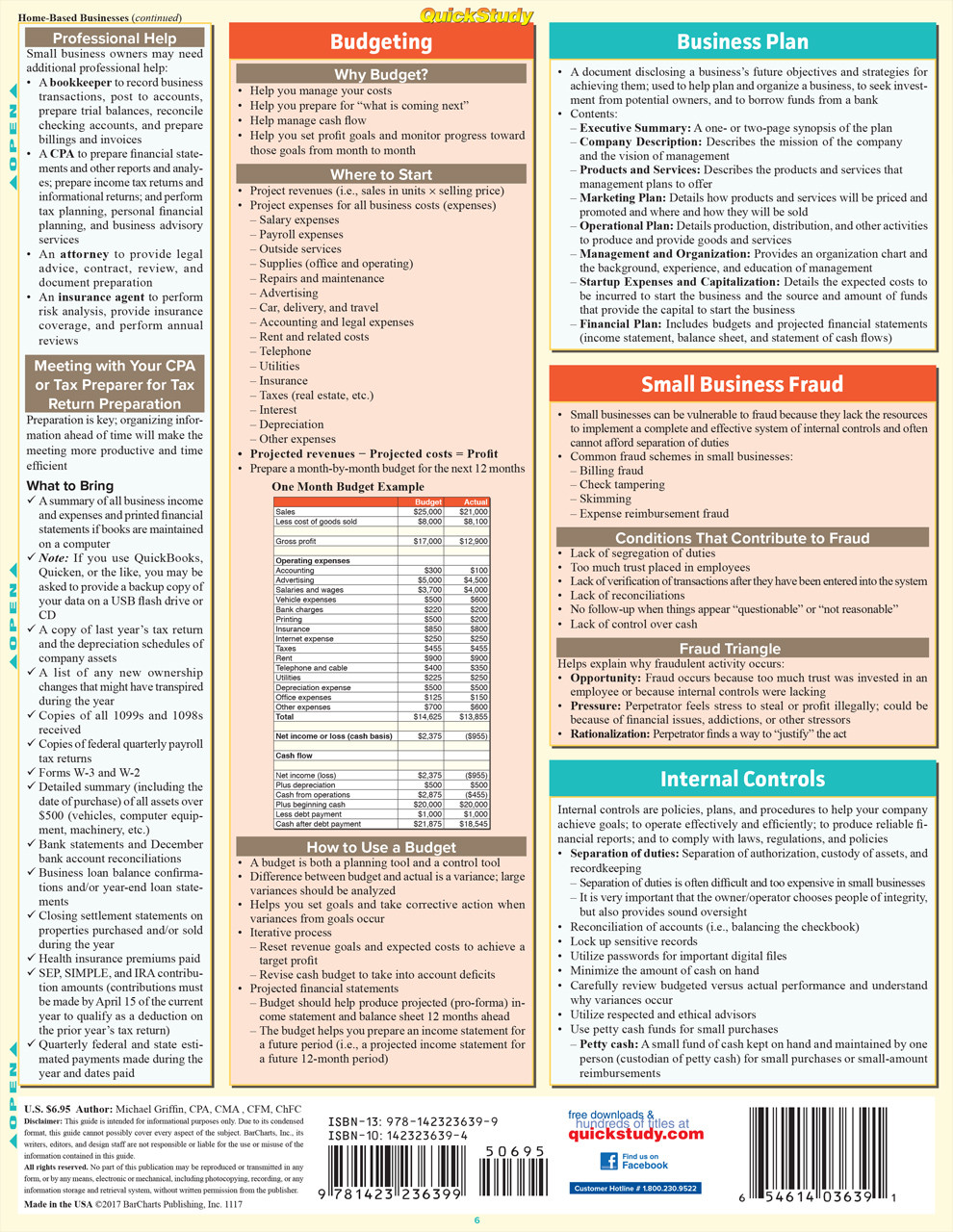 Buy QuickStudy Bookkeeping: Accounting for Small Business Laminated  Reference Guide