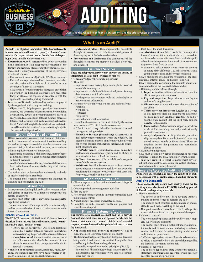 QuickStudy Auditing Laminated Reference Guide (9781423236405)