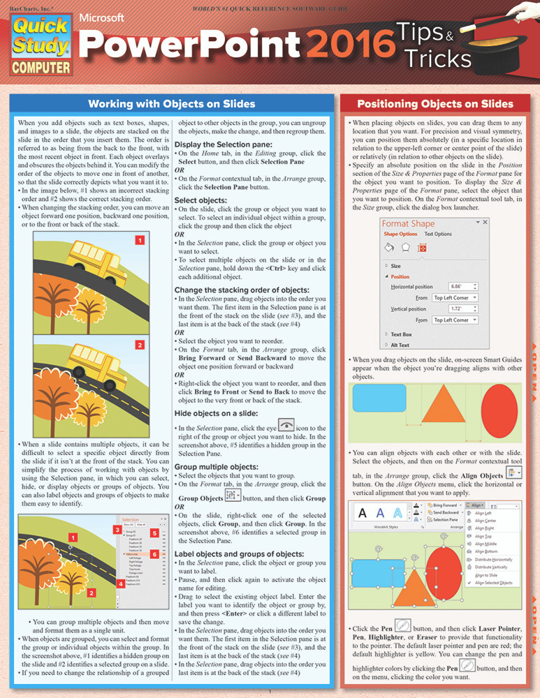 QuickStudy Microsoft Powerpoint 2016: Tips & Tricks Laminated