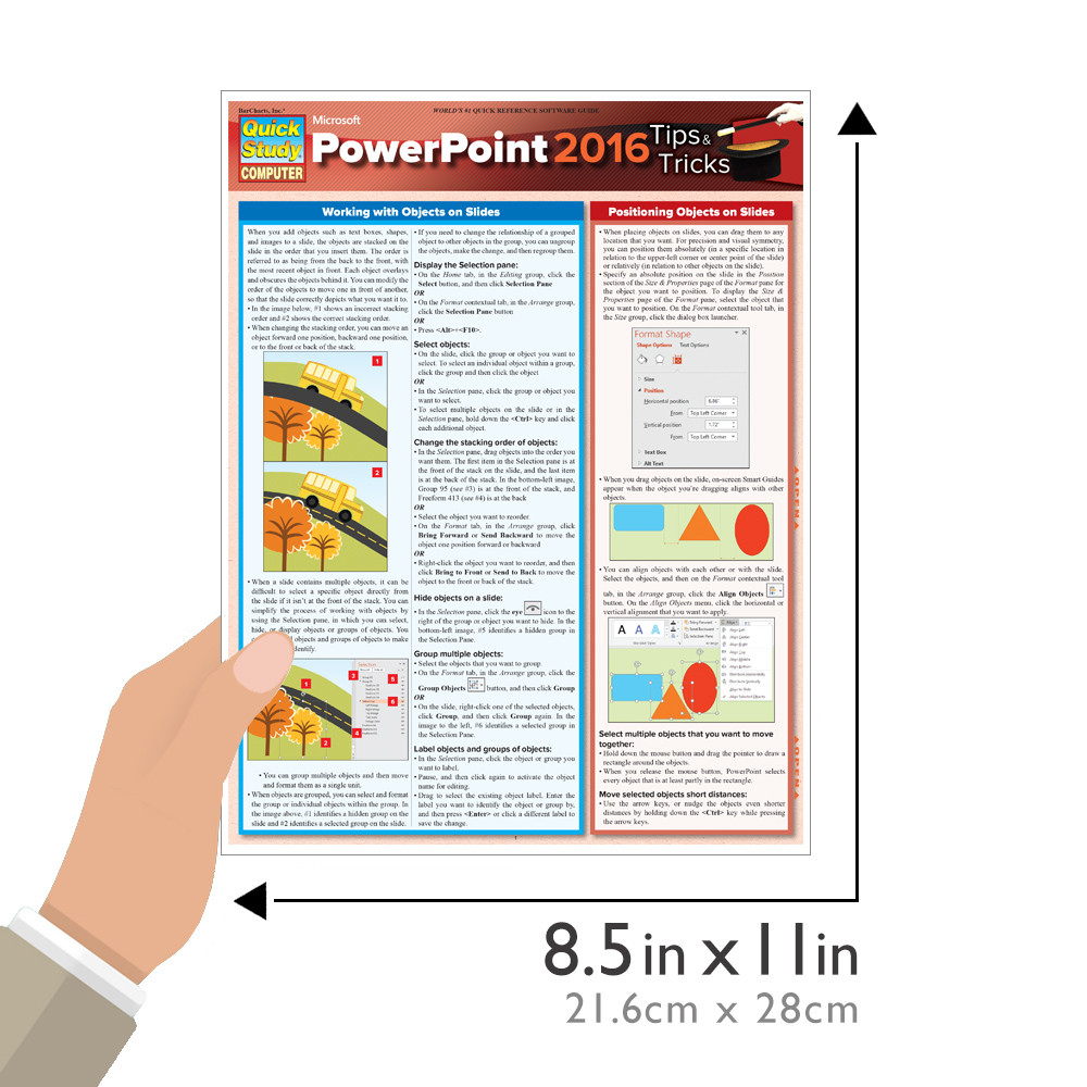PPTTページ QuickStudy Microsoft Powerpoint 2016: Tips & Tricks Laminated