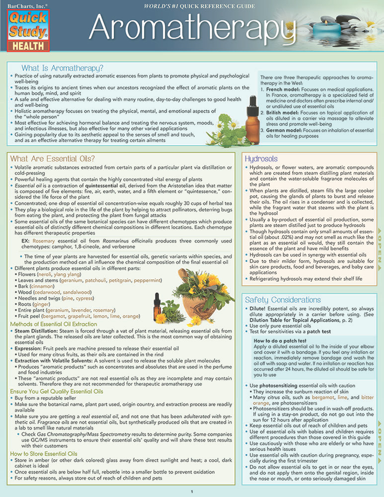 QuickStudy Aromatherapy Laminated Reference Guide (9781423228165)