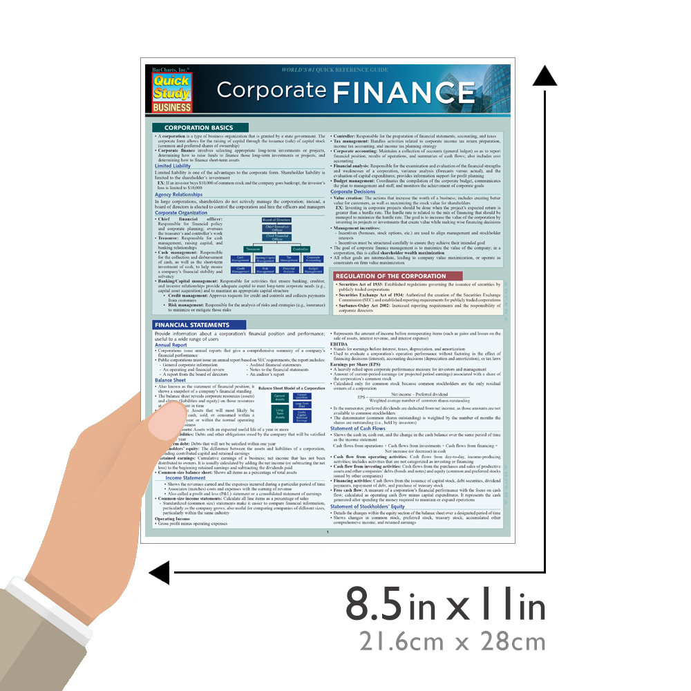 QuickStudy Corporate Finance Laminated Reference Guide (9781423234692)