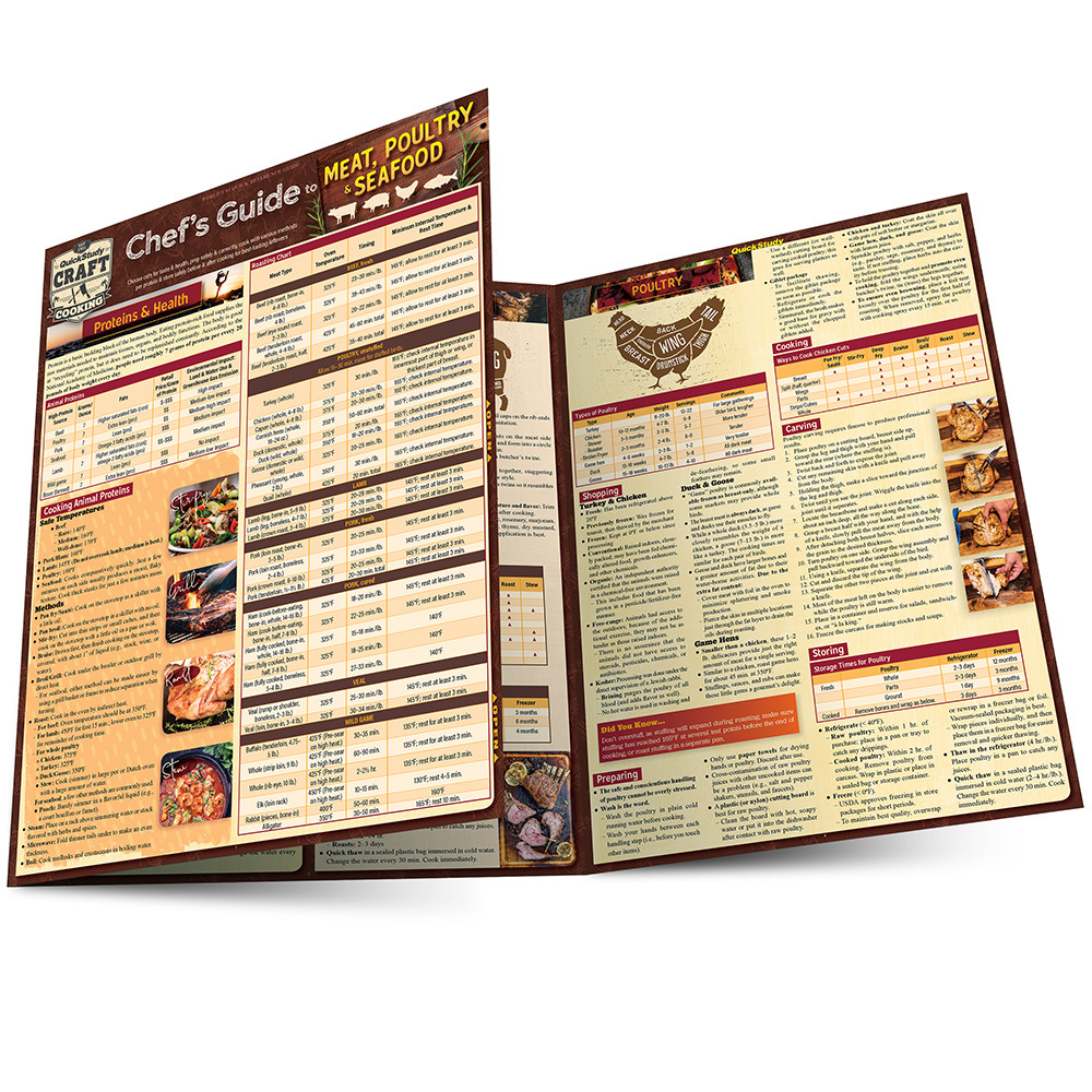 QuickStudy Chef's Guide to Meat, Seafood & Poultry Laminated