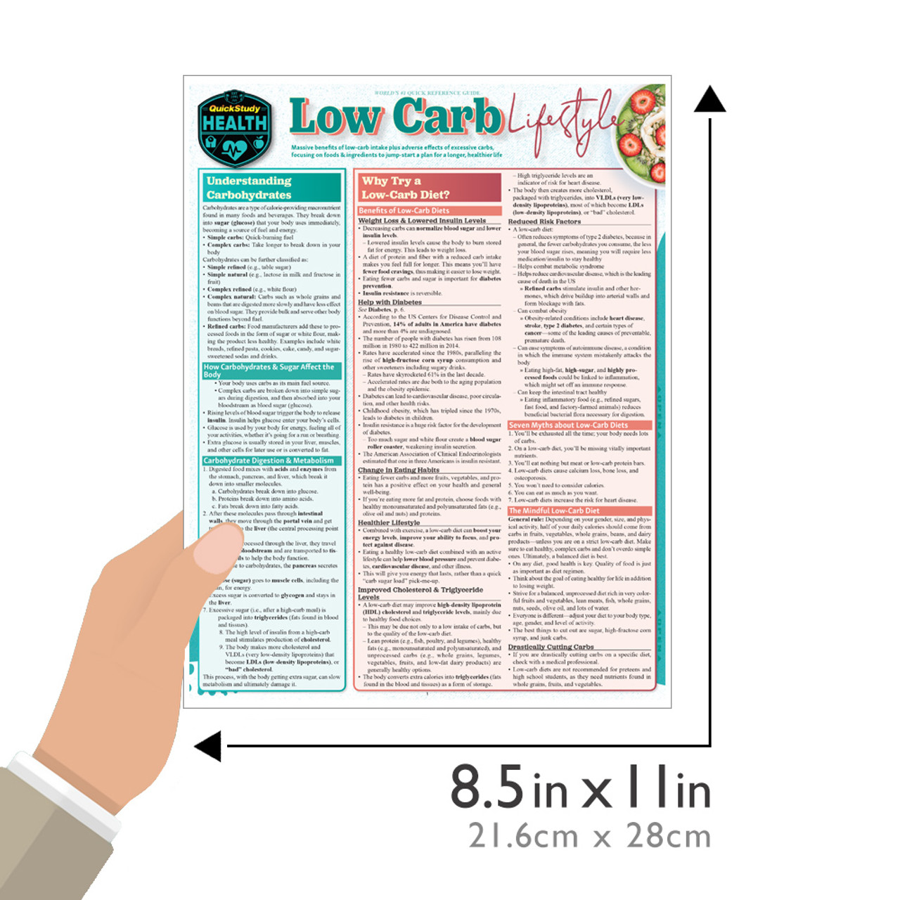 健康・医学 paipant guide QuickStudy Low Carb Lifestyle Laminated Reference Guide