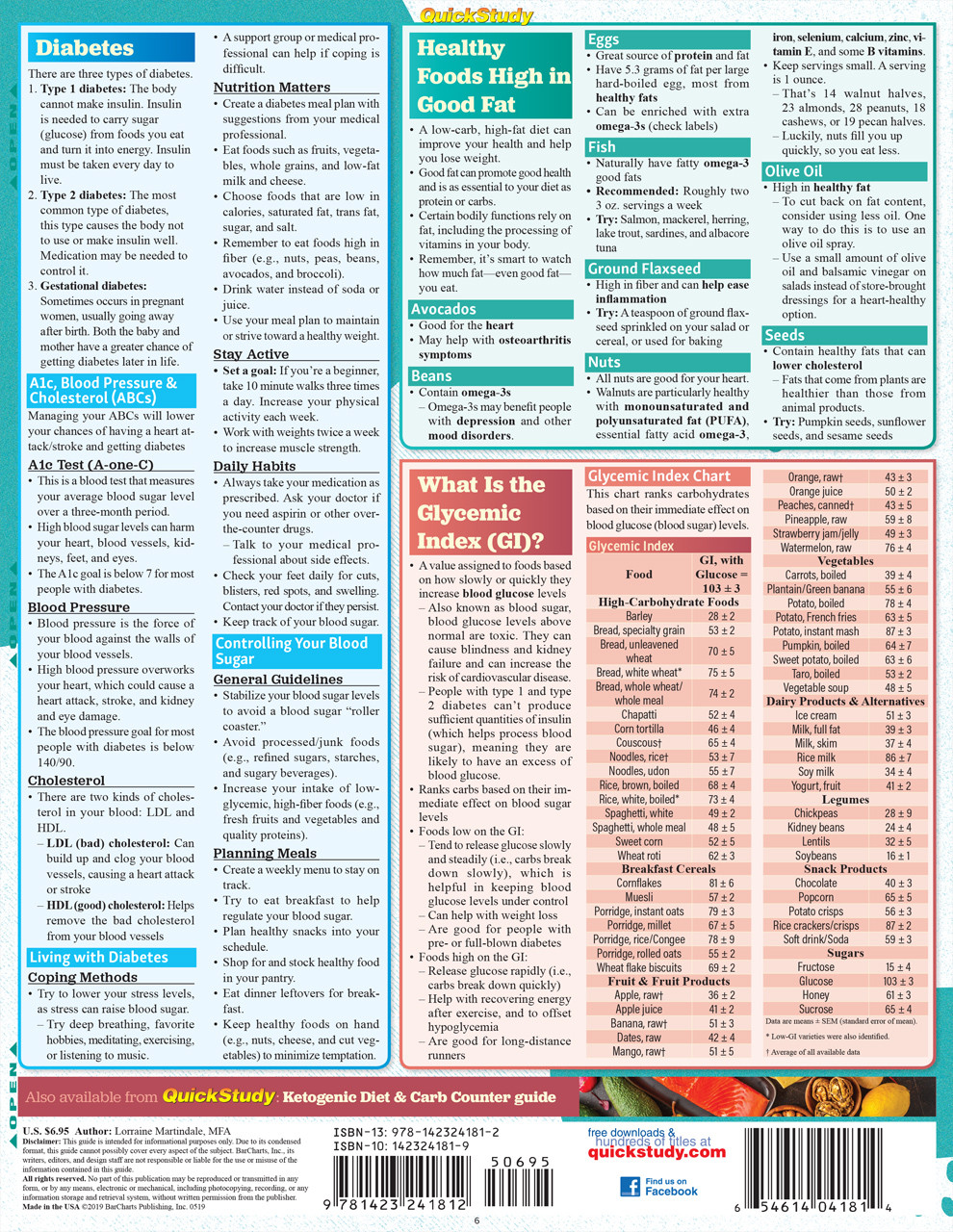 健康・医学 paipant guide QuickStudy Low Carb Lifestyle Laminated Reference Guide