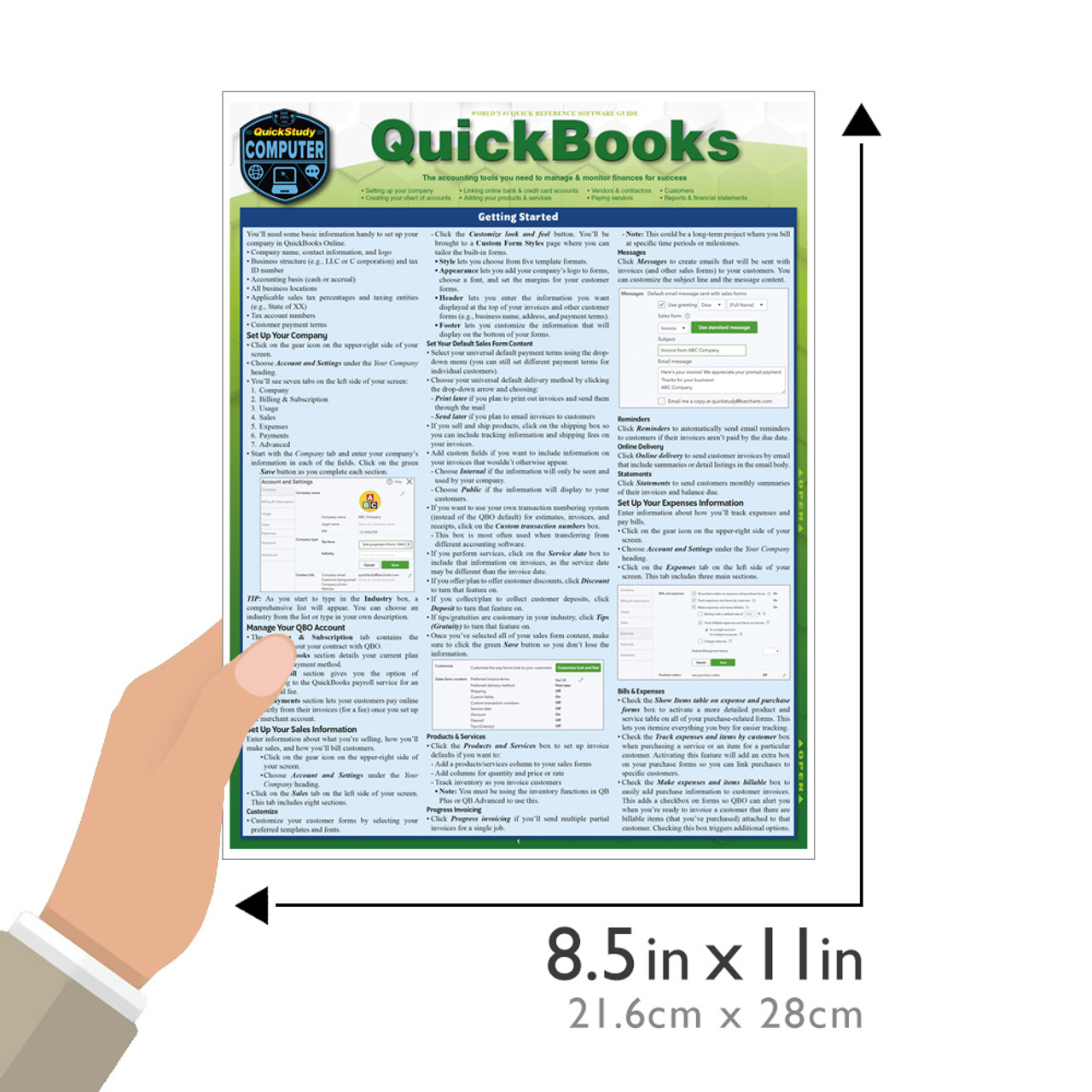 QuickStudy | Quickbooks Laminated Reference Guide