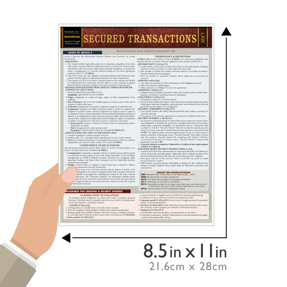 QuickStudy Secured Transactions Laminated Reference Guide
