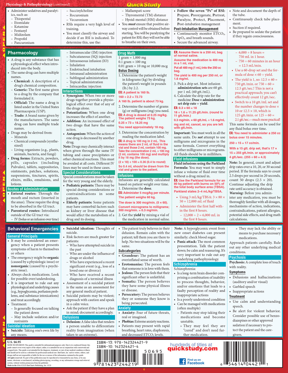 Quickstudy Paramedic Laminated Reference Guide