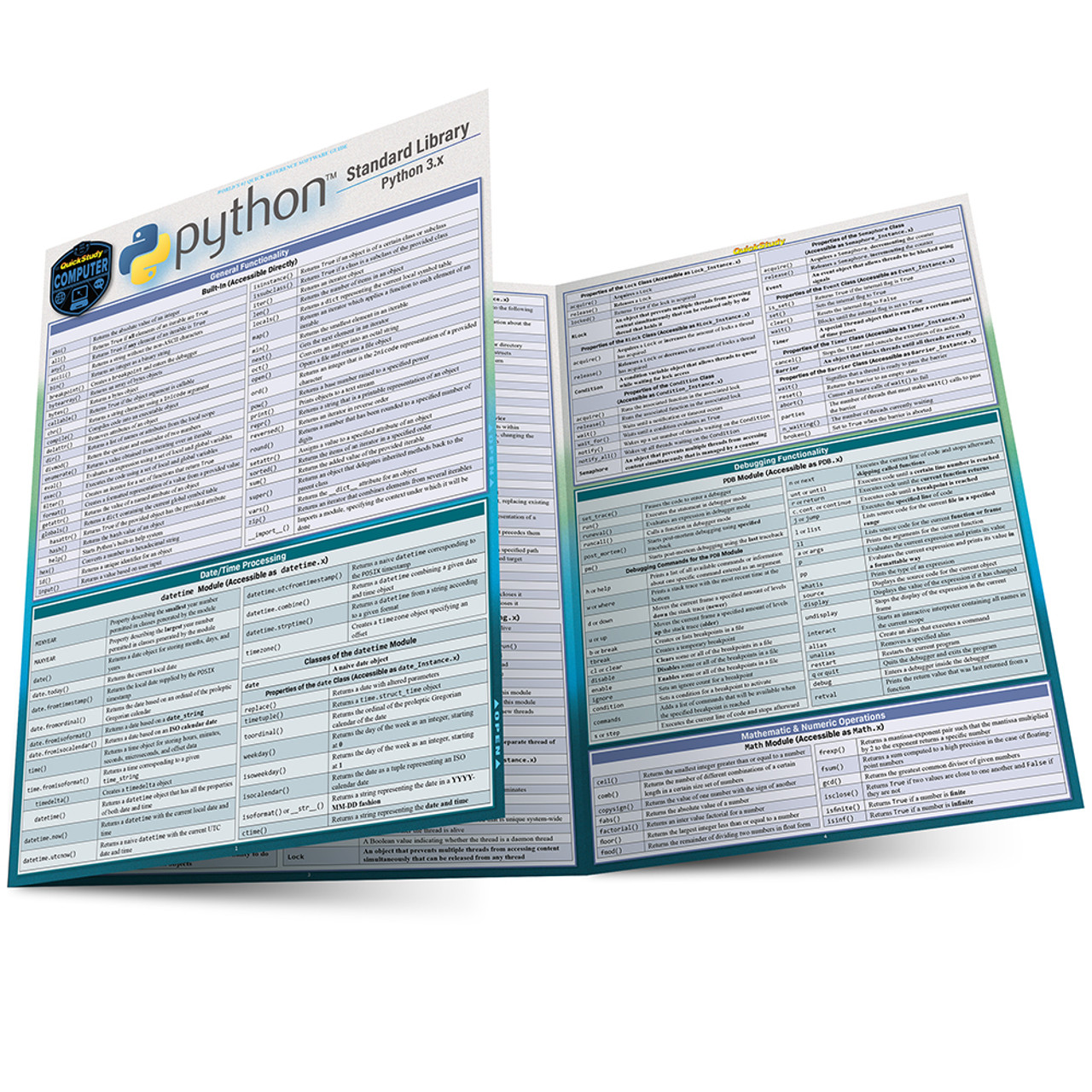 QuickStudy | Python Standard Library Laminated Reference Guide