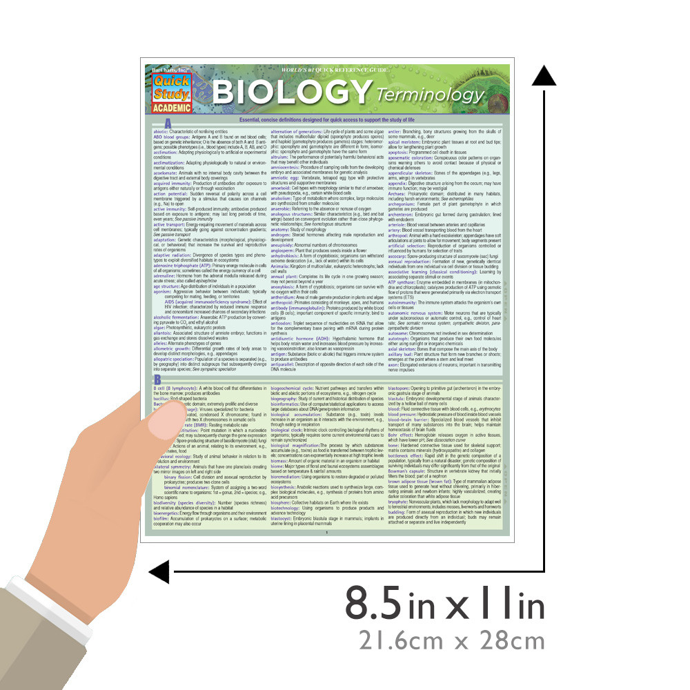 QuickStudy | Biology Terminology Laminated Study Guide (9781423221517)