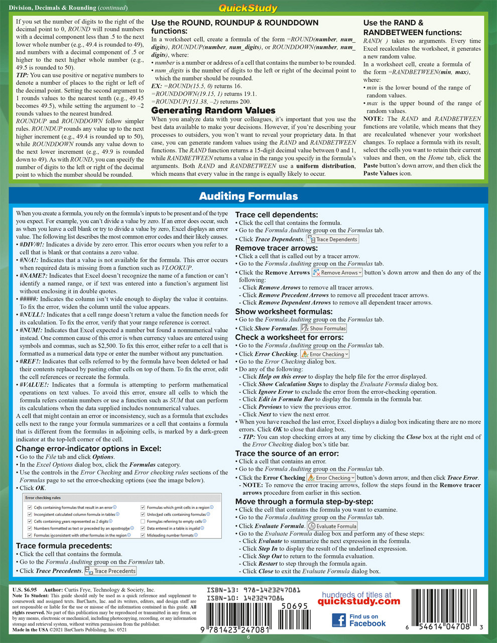 Microsoft Excel 365 Advanced: A Quickstudy Laminated Reference Guide  (Other)