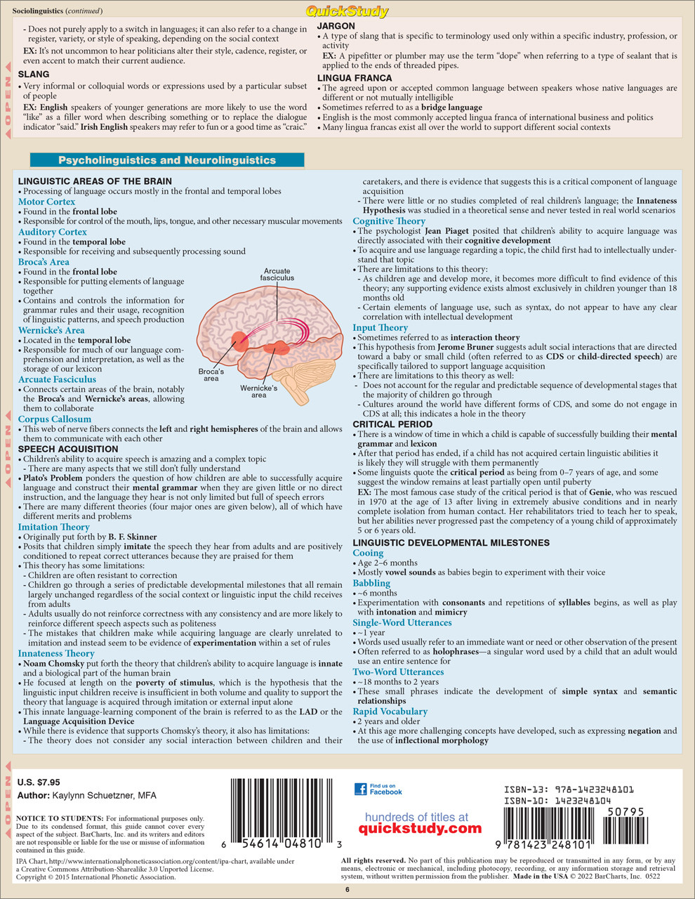 QuickStudy | Linguistics Laminated Study Guide (9781423248101)