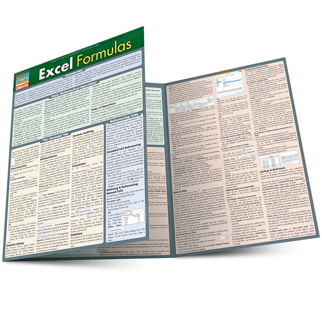 QuickStudy MS Excel Formulas Laminated Reference Guide 9781423221692