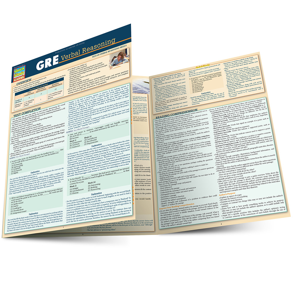 QuickStudy GRE: Verbal Reasoning Laminated Study Guide (9781423234739)
