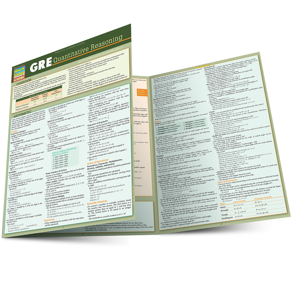 QuickStudy GRE: Quantitative Reasoning Laminated Study Guide