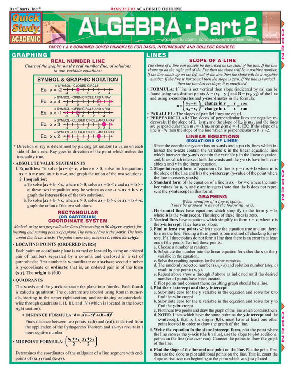 BarCharts Geometry Part 2 Laminated Quick Study Guide, Grades 5-12, Mardel