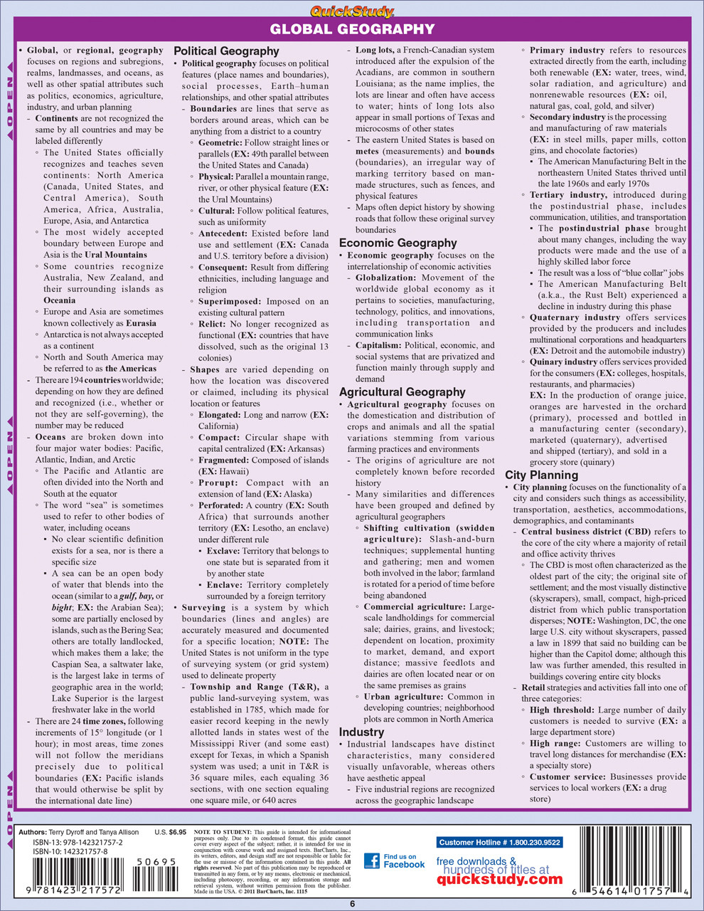 QuickStudy Geography Laminated Study Guide (9781423217572)