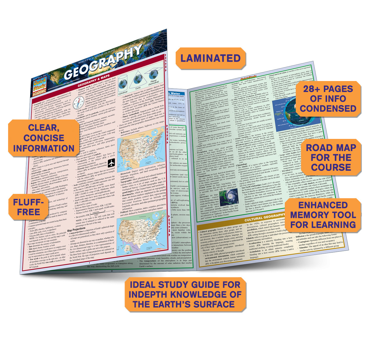 QuickStudy Geography Laminated Study Guide (9781423217572)