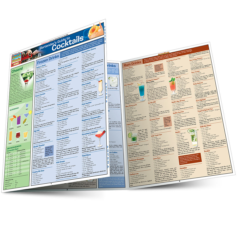 QuickStudy | Bartender'S Guide To Cocktails Laminated Reference
