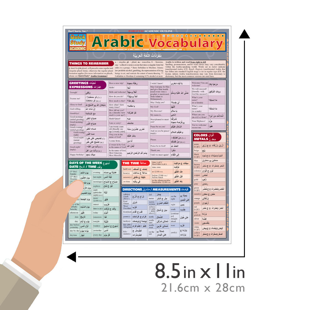 QuickStudy Arabic Vocabulary Laminated Study Guide (9781423204169)