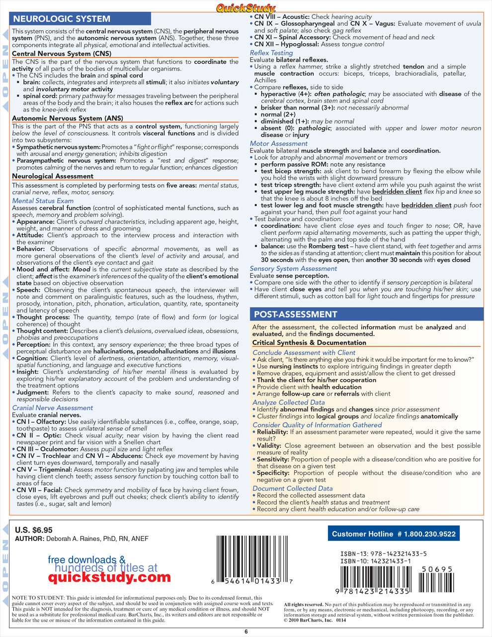 QuickStudy | Nursing Assessment Laminated Study Guide (9781423214335)