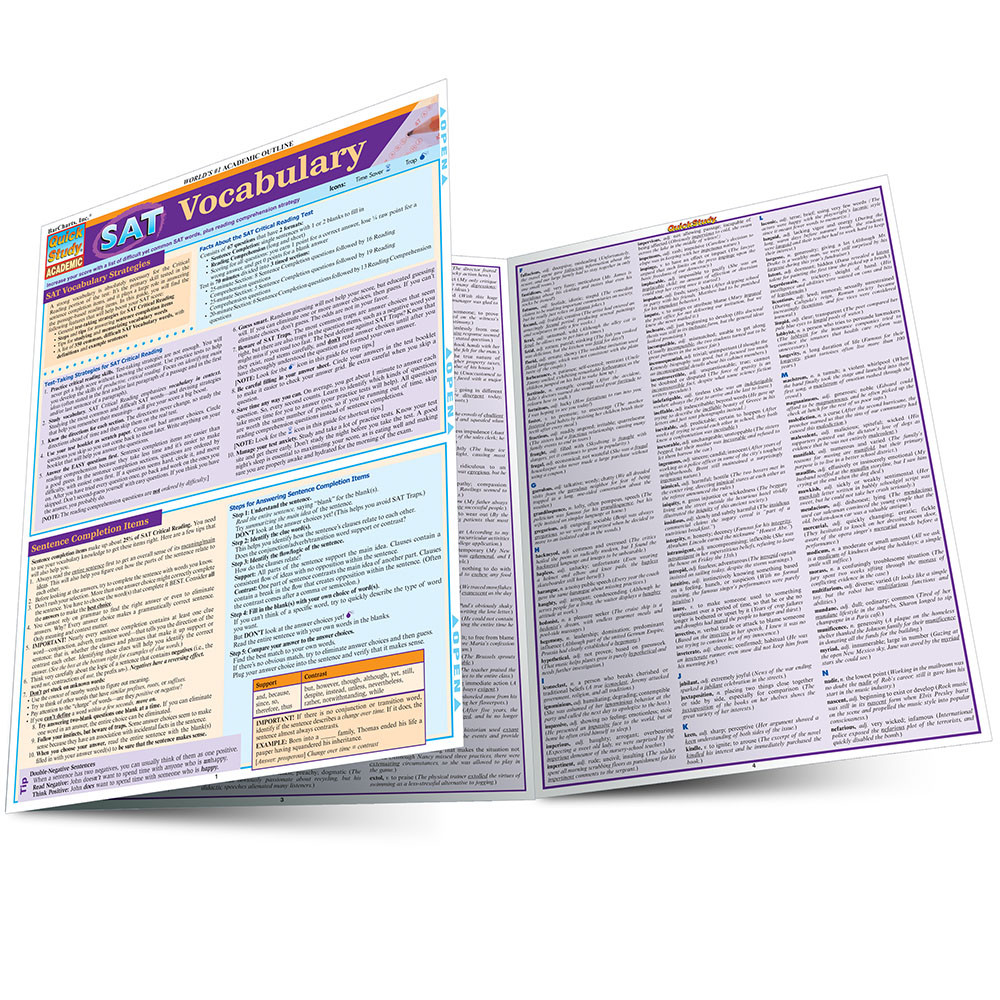 QuickStudy SAT Vocabulary Laminated Study Guide (9781423214465)