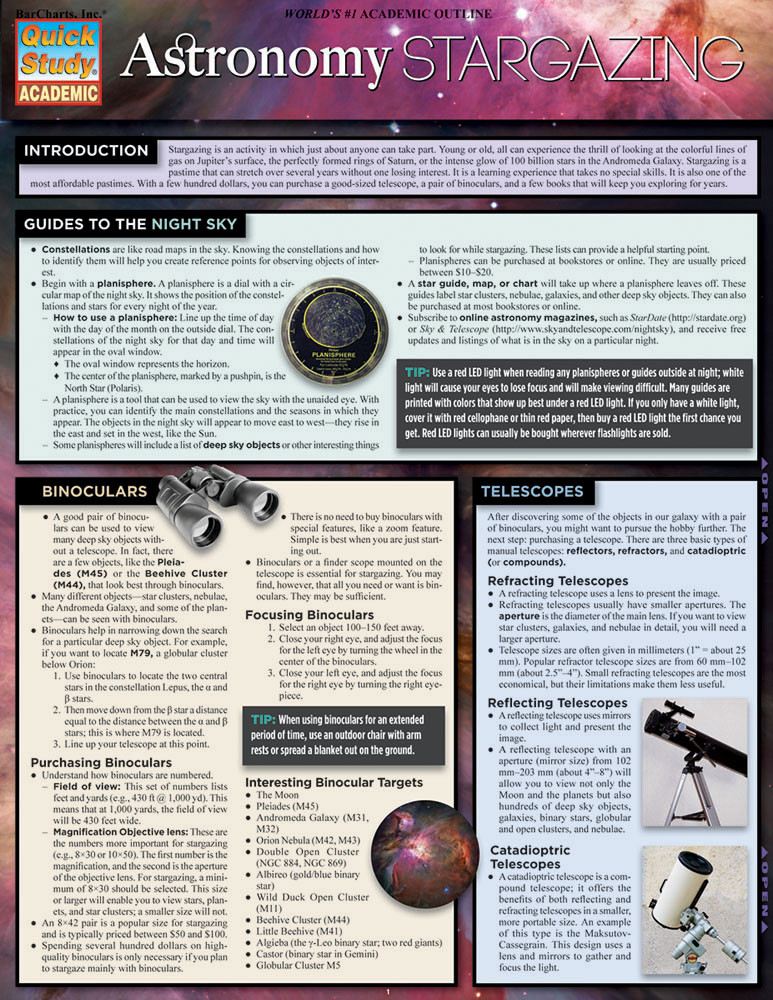 QuickStudy Astronomy: Stargazing Laminated Study Guide (9781423216346)