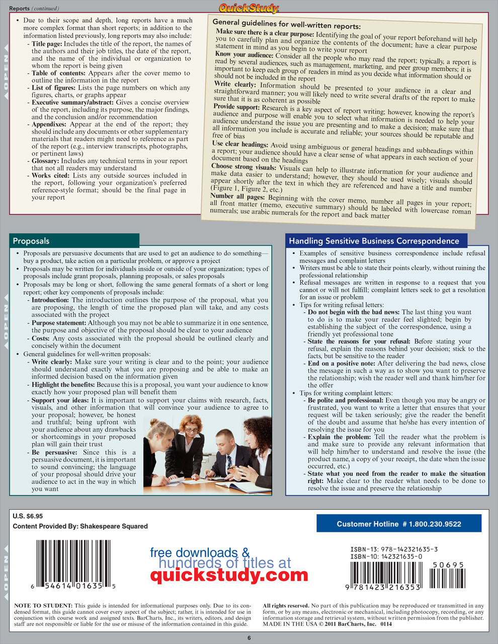 QuickStudy Business Communications Laminated Reference Guide