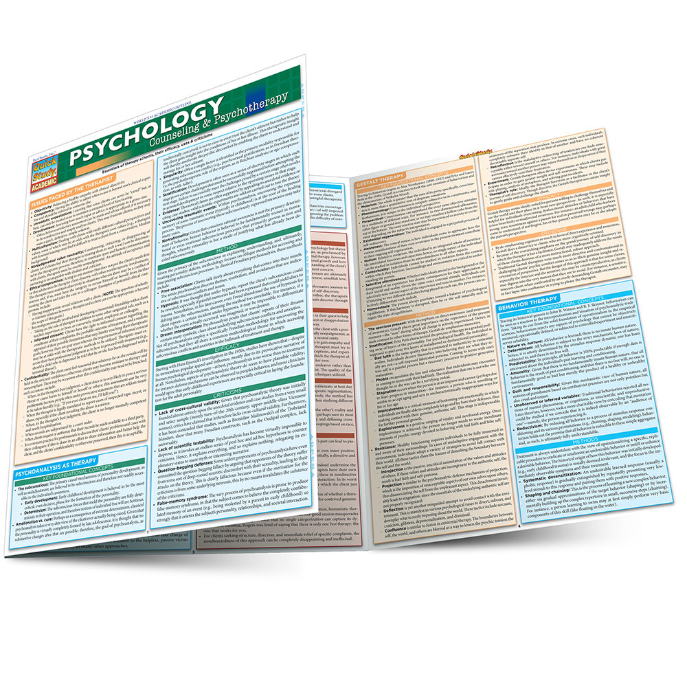 QuickStudy | Psychology: Counseling & Psychotherapy Laminated