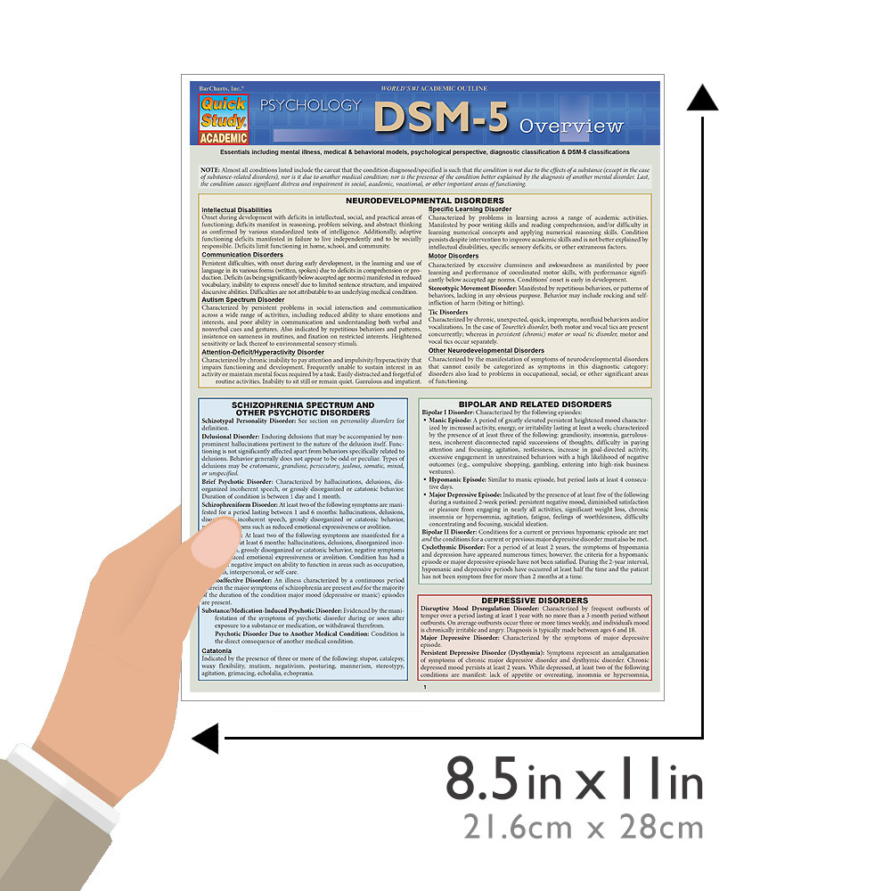 QuickStudy DSM5 Overview Laminated Study Guide