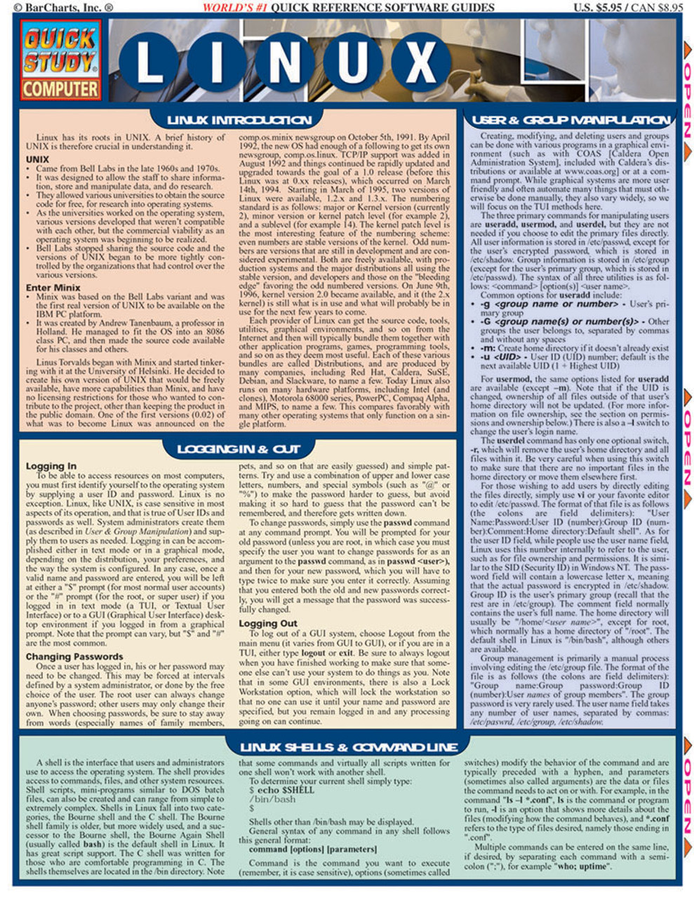 QuickStudy Linux Laminated Reference Guide (9781572224483)