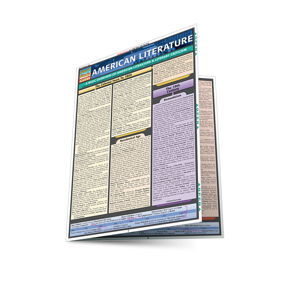 QuickStudy American Literature Laminated Study Guide (9781572226135)