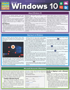 Quick Study QuickStudy Microsoft Windows 10 Laminated Reference Guide BarCharts Publishing Computer Browser Software Outline Cover Image