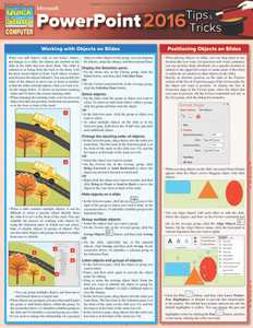 Quick Study QuickStudy Microsoft Powerpoint 2016: Tips & Tricks Laminated Reference Guide BarCharts Publishing Business Productivity Software Outline Cover Image