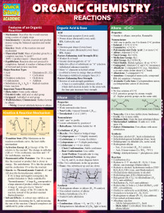 QuickStudy Quick Study Organic Chemistry Reactions Laminated Study Guide BarCharts Publishing Cover Image