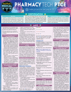 Quick Study QuickStudy Pharmacy Technician (PTCE) Laminated Study Guide BarCharts Publishing Medical Career Reference Cover Image