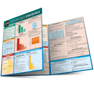 Quick Study QuickStudy Elementary Statistics Laminated Study Guide BarCharts Publishing Mathematic Reference Main Image