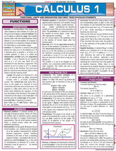 Quick Study QuickStudy Calculus 1 Laminated Study Guide BarCharts Publishing Calculus 1 Reference Cover Image