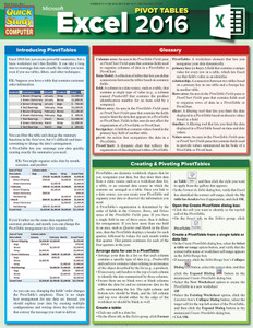 Quick Study QuickStudy MS Excel 2016: Pivot Tables Laminated Reference Guide BarCharts Publishing Business Software Reference Cover Image