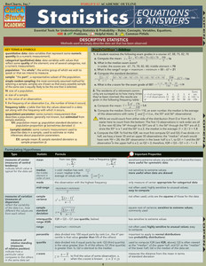 Quick Study QuickStudy Statistics Equations & Answers Laminated Study Guide BarCharts Publishing Cover Image