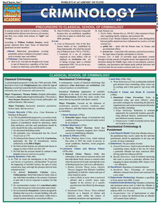 Quick Study QuickStudy Criminology Laminated Reference Guide BarCharts Publishing Academic Legal Education Cover Image