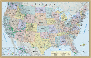 QuickStudy United States Map Laminated Poster