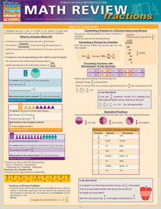 Quick Study QuickStudy Math Review: Fractions Laminated Study Guide BarCharts Publishing Math Guide Cover Image