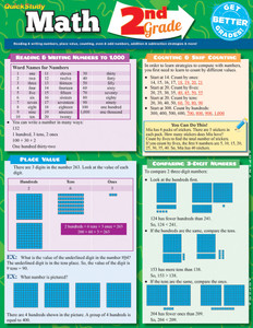 Quick Study QuickStudy Math: 2nd Grade Laminated Study Guide BarCharts Publishing Mathematics Study Outline Cover Image