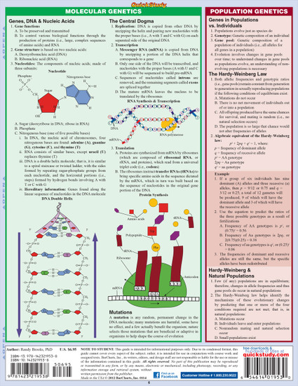 QuickStudy Biology Laminated Study Guide (9781423219538)