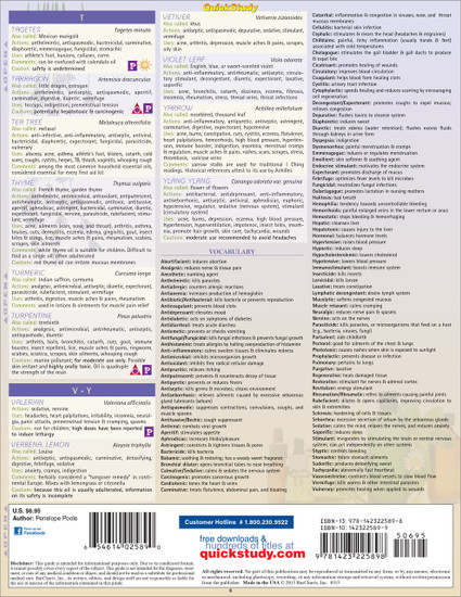 QuickStudy Quick Study Essential Oils Laminated Reference Guides Health BarCharts Publishing Guide Back Image
