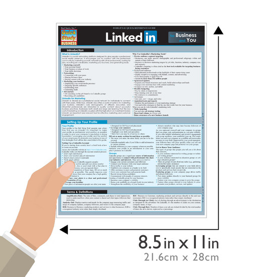 Quick Study QuickStudy LinkedIn For Business & You Laminated Reference Guide BarCharts Publishing Social Media Networking Reference Guide SIze