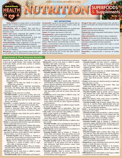 QuickStudy | Nutrition: Superfoods & Supplements Laminated Reference Guide QuickStudy | Nutrition: Superfoods & Supplements Laminated Reference Guide
