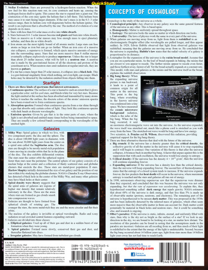 Quick Study QuickStudy Astronomy Laminated Study Guide BarCharts Publishing Academic Science Guide Back Image